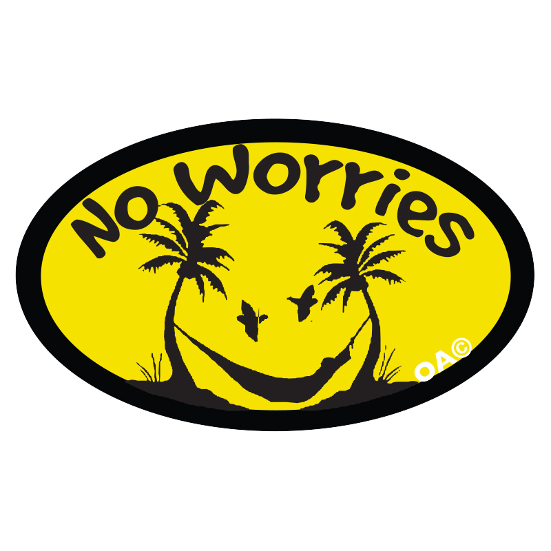 No Worries BIG Sticker – Outdoor Addiction Stickers and magnets